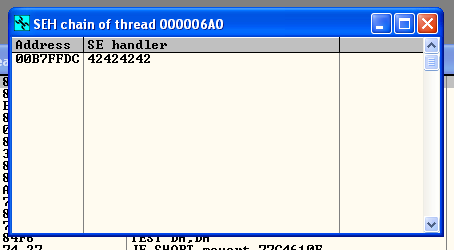 First Crash in Olly SEH