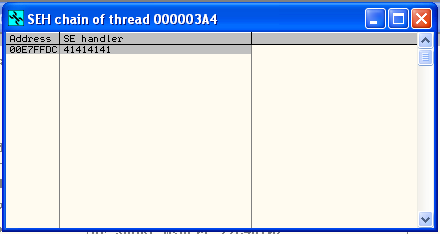 First Crash in Olly SEH